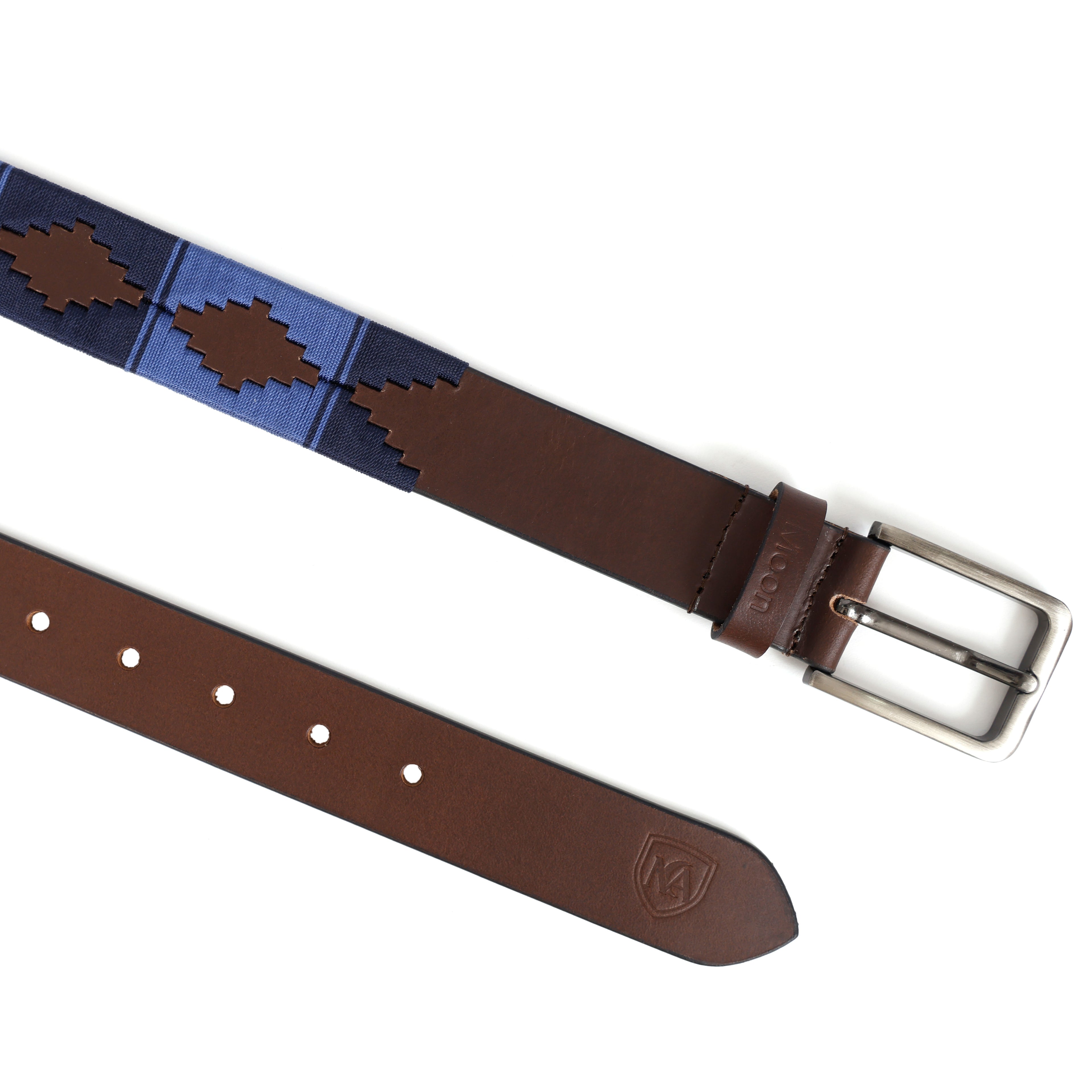 Blue & Brown Handcrafted Leather Polo Belt