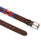 Premium Leather Polo Belt colorful textile embroidery.
