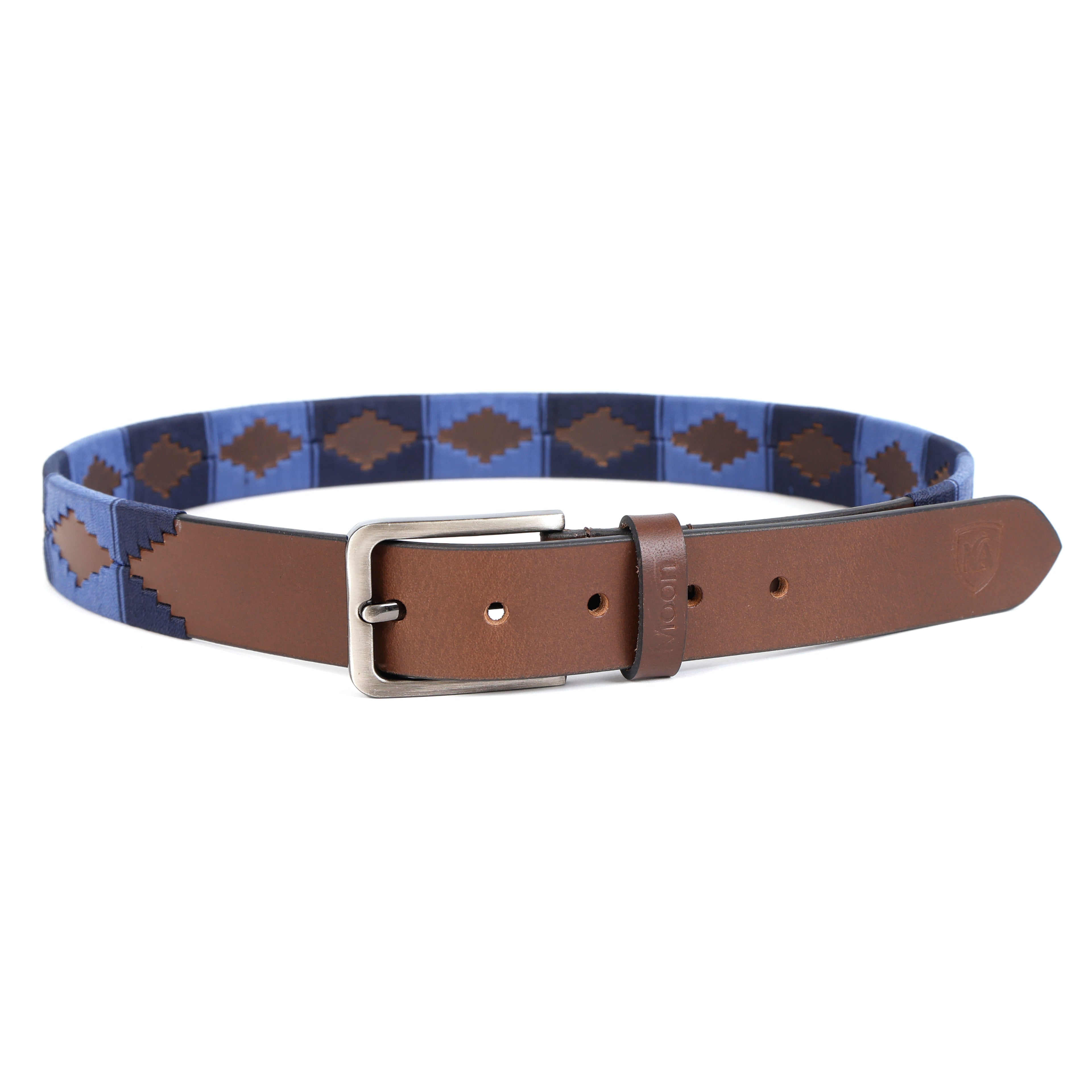 Blue & Brown Handcrafted Leather Polo Belt