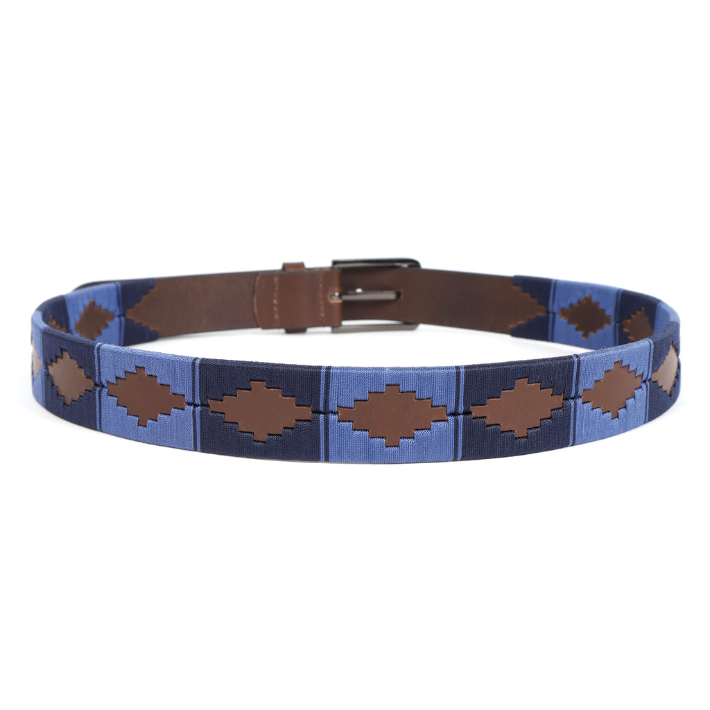Blue & Brown Handcrafted Leather Polo Belt