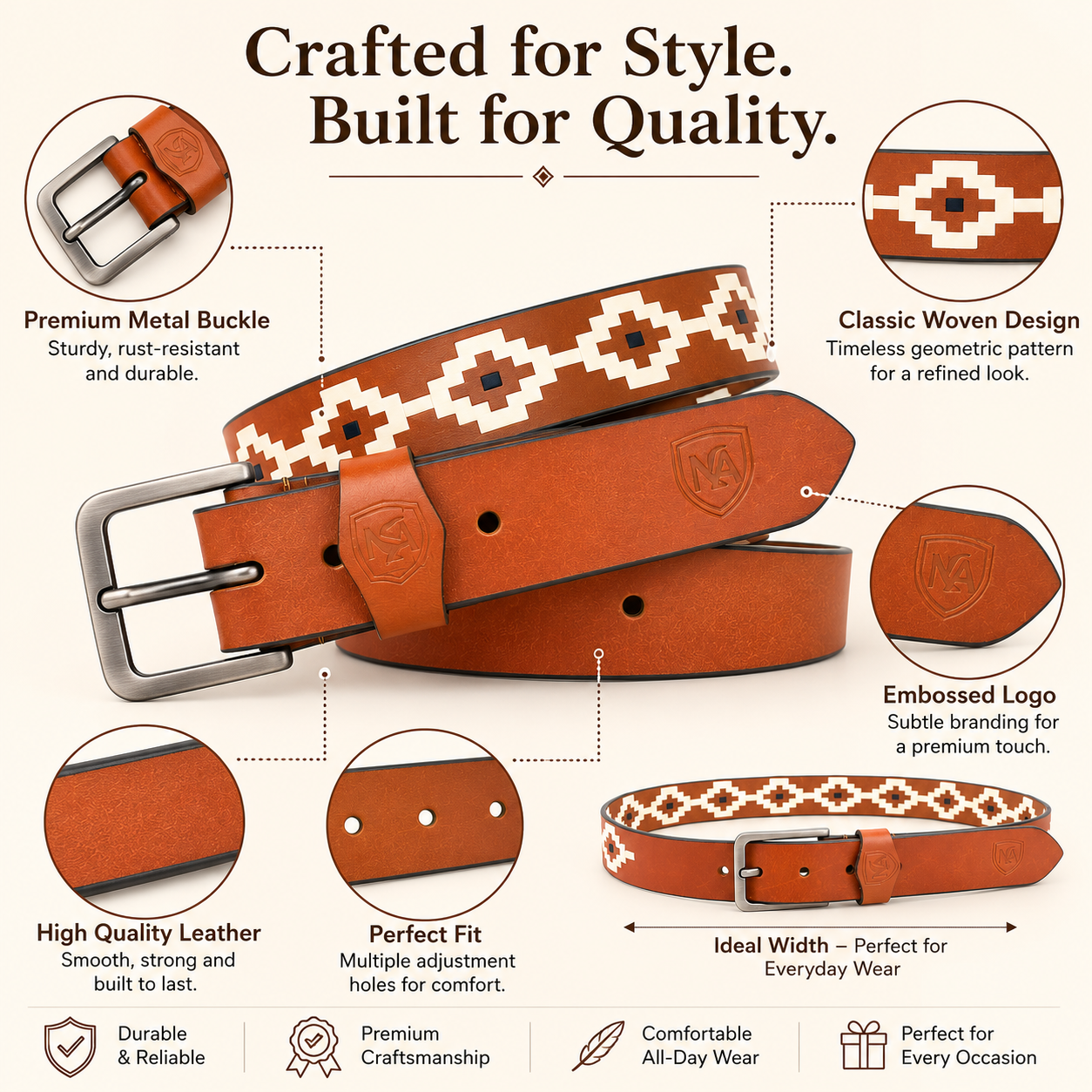 Premium Polo Leather Belt for Men