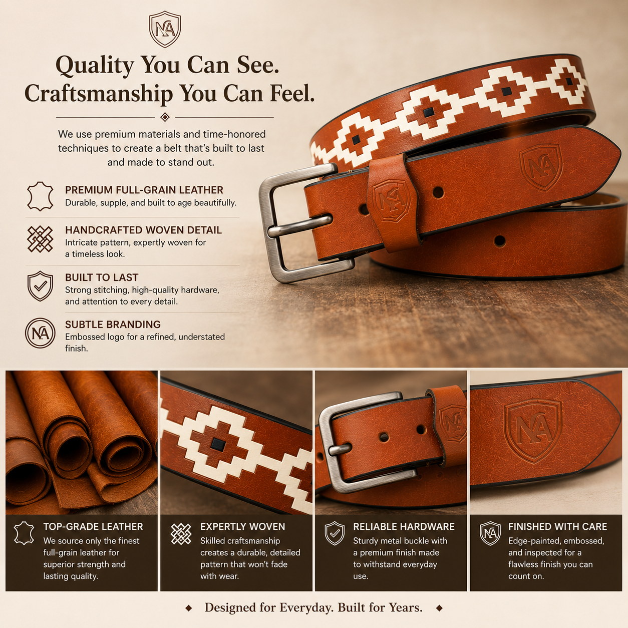 Premium Polo Leather Belt for Men