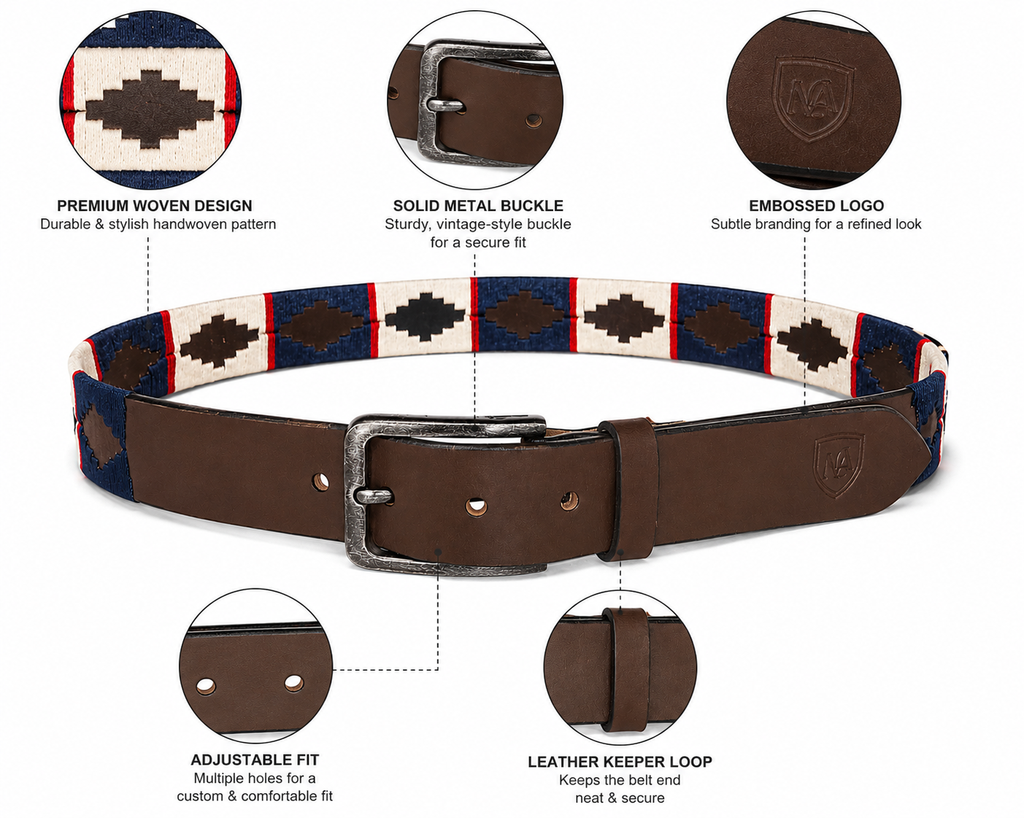 Polo Brown Genuine Leather Belt for Men