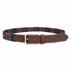 Blue And Brown Polo Leather Belt for Men