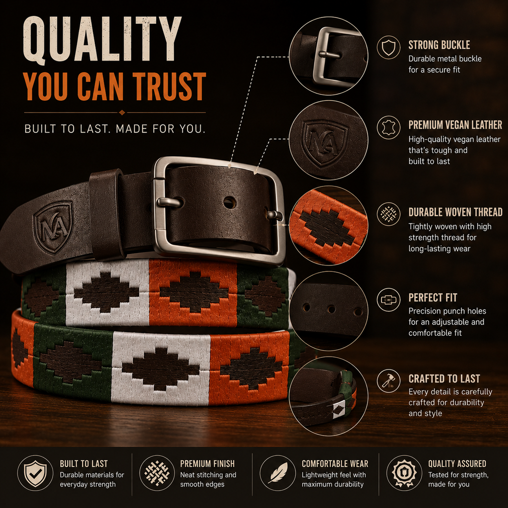 Polo Genuine Brown Leather Belt for Men