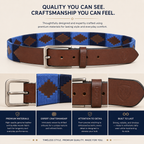 Blue & Brown Polo Leather Belt for Men