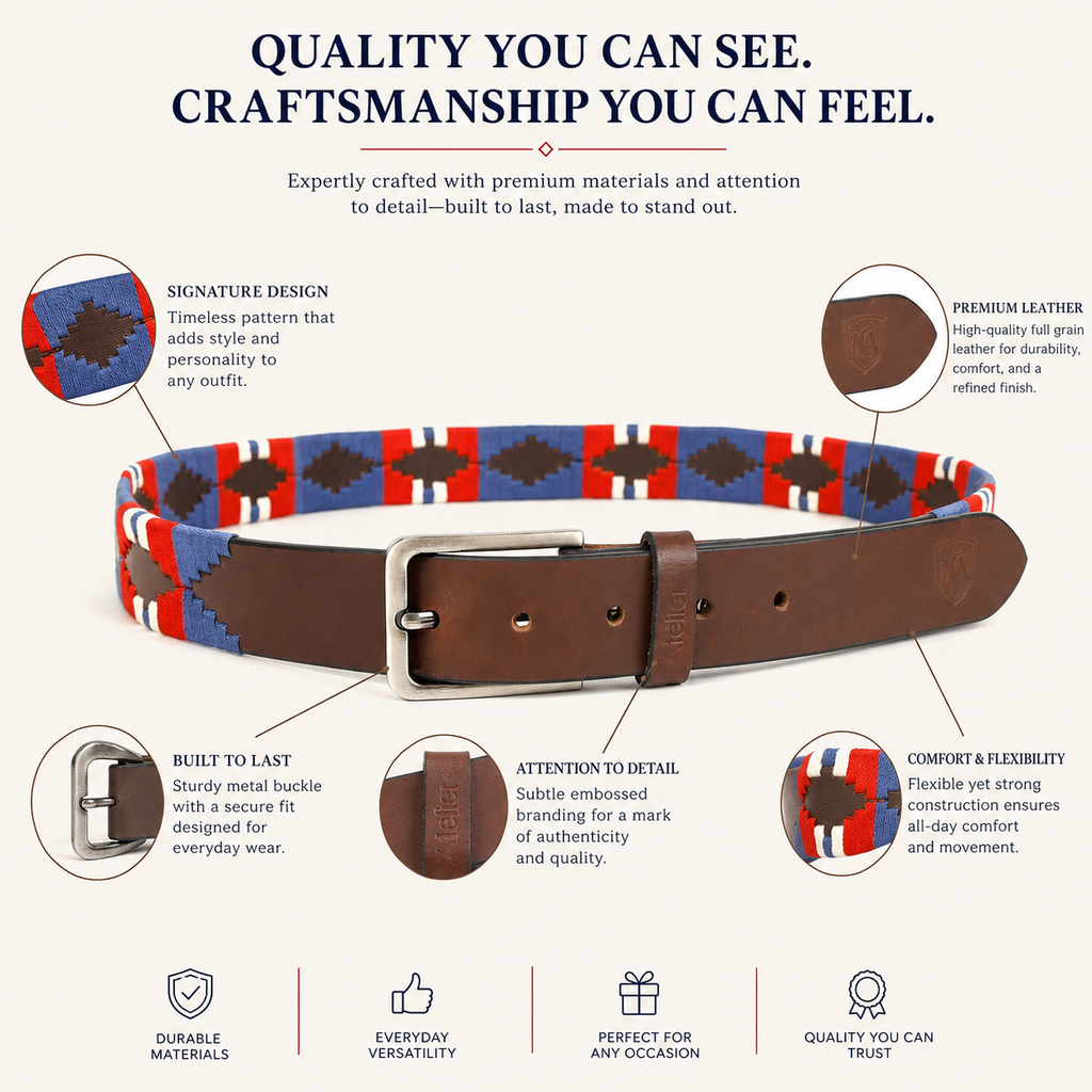 Brown Polo Leather Belt for Men