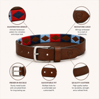 Brown Polo Leather Belt with Silver Buckle