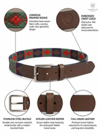 Brown Polo Leather Belt With Silver Buckle