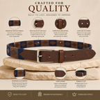 Blue And Brown Polo Leather Belt for Men